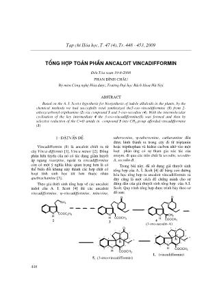 Tổng hợp toàn phần ancaloit vincadifformin