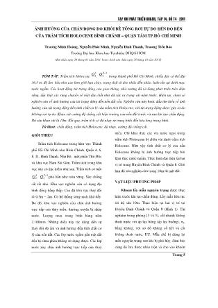 Ảnh hưởng của chấn động do khối bê tông rơi tự do đến độ bền của trầm tích holocene Bình chánh – Quận tám TP. Hồ Chí Minh