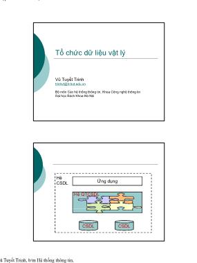 Cơ sở dữ liệu - Tổ chức dữ liệu vật lý