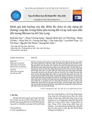 Đánh giá ảnh hưởng của đặc điểm đá chứa và xây dựng hệ đường cong đặc trưng thấm pha tương đối và áp suất mao dẫn đối tượng Mioxen hạ bể Cửu Long