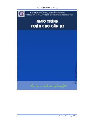 Giáo trình Toán cao cấp A2 - Chương I: Phép tính vi phân hàm nhiều biển