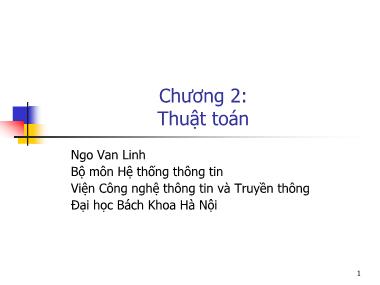 Hệ thống thông tin - Chương 2: Thuật toán