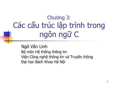 Hệ thống thông tin - Chương 3: Các cấu trúc lập trình trong ngôn ngữ C