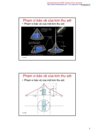 Kĩ thuật điện - Phạm vi bảo vệ của kim thu sét