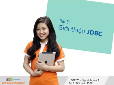 Lập trình Java 3 - Bài 5: Giới thiệu JDBC