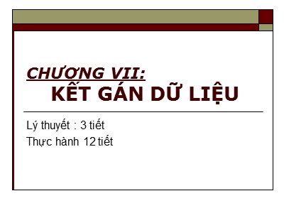 Lập trình ứng dụng web - Chương VII: Kết gán dữ liệu