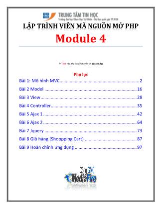 Lập trình viên mã nguồn mở PHP - Bài 1: Mo hình MVC