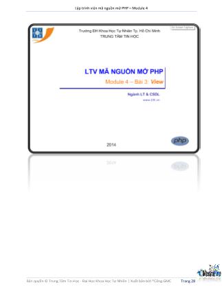 Lập trình viên mã nguồn mở PHP - Bài 3: View