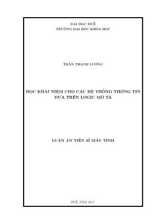 Luận án Học khái niệm cho các hệ thống thông tin dựa trên logic mô tả