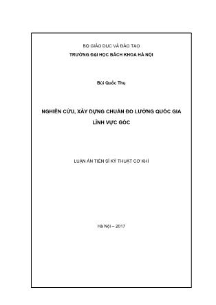 Luận án Nghiên cứu, xây dựng chuẩn đo lường quốc gia lĩnh vực góc