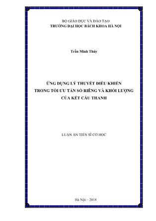 Luận án Ứng dụng lý thuyết điều khiển trong tối ưu tần số riêng và khối lượng của kết cấu thanh