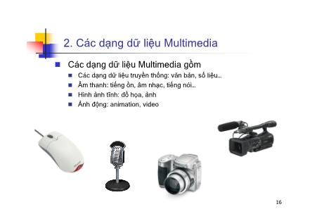 Multimedia - Các dạng dữ liệu Multimedia