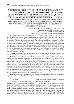Nghiên cứu khảo sát ảnh hưởng chiều dày lớp đất yếu tới chiều dài cọc ván bê tông cốt thép dự ứng lực cho công trình đường và kè ven sông qua việc tính toán bằng phần mềm phần tử hữu hạn plaxis 8.2