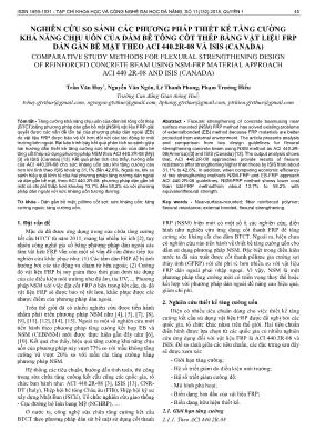 Nghiên cứu so sánh các phương pháp thiết kế tăng cường khả năng chịu uốn của dầm bê tông cốt thép bằng vật liệu frp dán gần bề mặt theo aci 440. 2R - 08 và isis (canada)