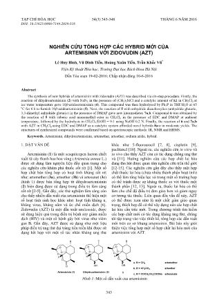 Nghiên cứu tổng hợp các Hybrid mới của artemisinin với zidovudin (azt)
