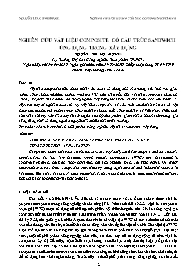 Nghiên cứu vật liệu composite có cấu trúc sandwich ứng dụng trong xây dựng