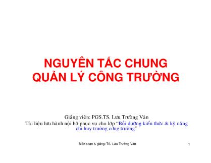 Nguyên tắc chung quản lý công trường