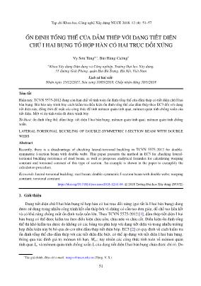 Ổn định tổng thể của dầm thép với dạng tiết diện chữ I hai bụng tổ hợp hàn có hai trục đối xứng