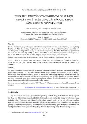 Phân tích tĩnh tấm composite có lớp áp điện theo lý thuyết biến dạng cắt bậc cao reddy bằng phương pháp giải tích