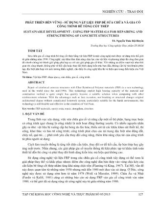 Phát triển bền vững - Sử dụng vật liệu frp để sửa chữa và gia cố công trình bê tông cốt thép