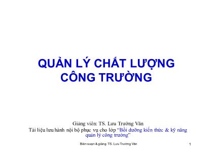 Quản lý chất lượng công trường