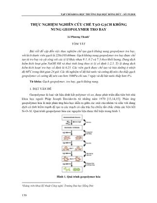 Thực nghiệm nghiên cứu chế tạo gạch không nung geopolymer tro bay