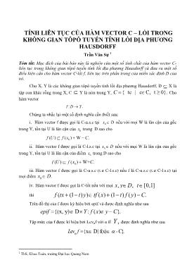 Tính liên tục của hàm vector C – Lồi trong không gian tôpô tuyến tính lồi địa phương hausdorff