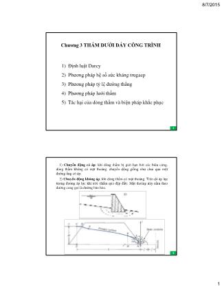 Xây dựng - Chương 3: Thấm dưới đáy công trình