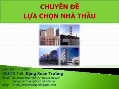 Xây dựng - Chuyên đề Lựa chọn nhà thầu