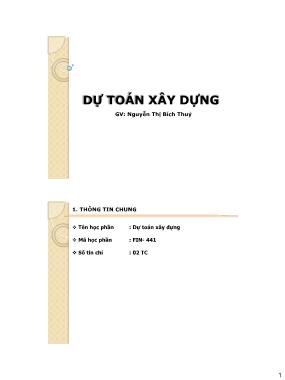 Xây dựng - Dự toán xây dựng