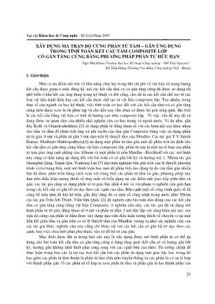 Xây dựng ma trận độ cứng phần tử tấm – Gân ứng dụng trong tính toán kết cấu tấm composite lớp có gân tăng cứng bằng phương pháp phần tử hữu hạn