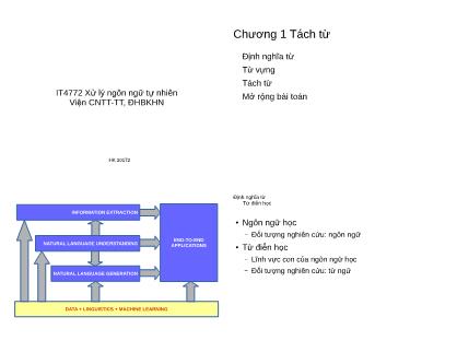 Xử lí ngôn ngữ tự nhiên - Chương 1: Tách từ