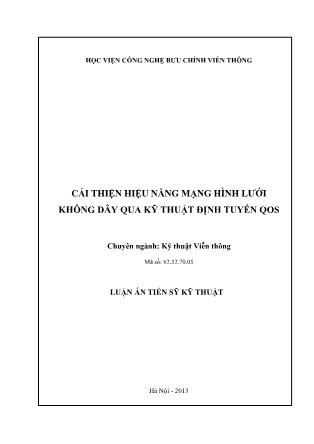 Cải thiện hiệu năng mạng hình lưới không dây qua kỹ thuật định tuyến QOS