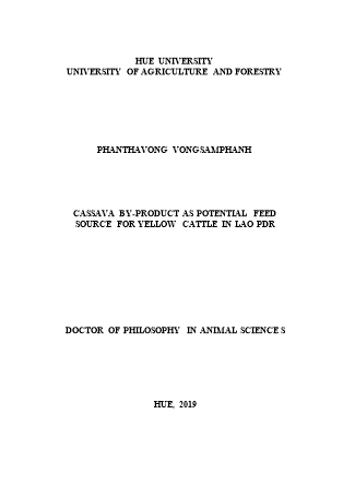 Cassava by-Product as potential feed source for yellow cattle in lao pdr