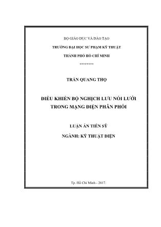 Luận án Điều khiển bộ nghịch lưu nối lưới trong mạng điện phân phối