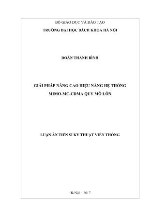 Luận án Giải pháp nâng cao hiệu năng hệ thống mimo - Mc - cdma quy mô lớn