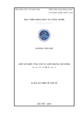 Luận án Một số hiệu ứng vật lí mới trong mô hình 3 - 2 - 3 - 1 vd 3 - 4 - 1