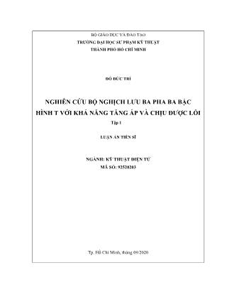 Luận án Nghiên cứu bộ nghịch lưu ba pha ba bậc hình T với khả năng tăng áp và chịu được lỗi