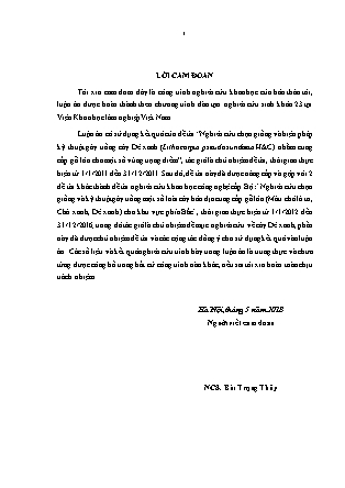 Luận án Nghiên cứu chọn giống và biện pháp kỹ thuật gây trồng cây Dẻ xanh (Lithocarpus pseudosundaicus (Hickel et A.Camus) Camus) tại Vĩnh Phúc và Hòa Bình