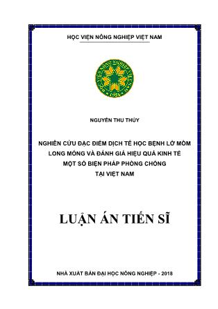 Luận án Nghiên cứu đặc điểm dịch tễ học bệnh lở mồm long móng và đánh giá hiệu quả kinh tế một số biện pháp phòng chống tại Việt Nam