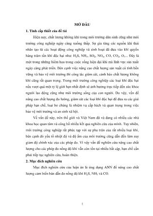 Luận án Nghiên cứu nâng cao chất lượng đo nồng dộ khí độc hại trong môi trường công nghiệp dùng mạng nơ ron