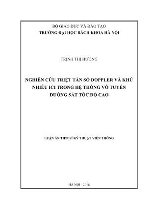 Luận án Nghiên cứu triệt tần số doppler và khử nhiễu ici trong hệ thống vô tuyến đường sắt tốc độ cao