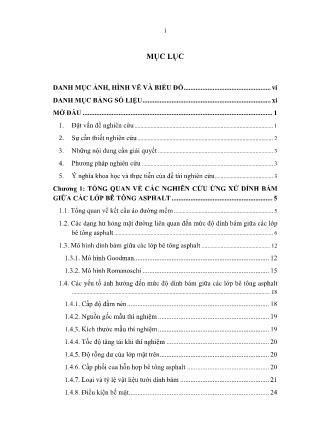 Luận án Nghiên cứu ứng xử dính bám và đề xuất giới hạn cường độ dính bám giữa hai lớp bê tông asphalt trong kết cấu áo đường mềm ở Việt Nam
