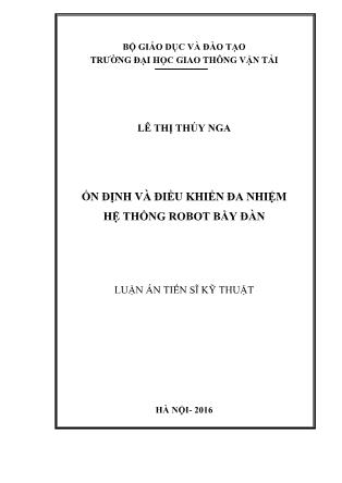 Luận án Ổn định và điều khiển đa nhiệm hệ thống robot bầy đàn