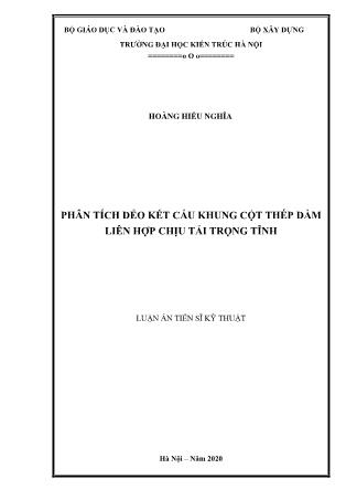 Luận án Phân tích dẻo kết cấu khung cột thép dầm liên hợp chịu tải trọng tĩnh