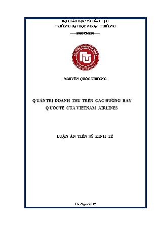 Luận án Quản trị doanh thu trên các đường bay quốc tế của vietnam airlines