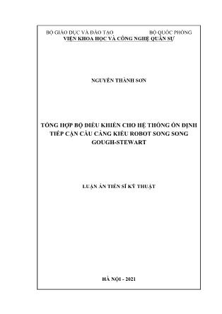 Luận án Tổng hợp bộ điều khiển cho hệ thống ổn định tiếp cận cầu cảng kiểu robot song song gough - Stewart