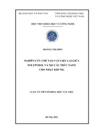 Nghiên cứu chế tạo vật liệu lai giữa polypyrol và nio cấu trúc Nano cho nhạy khí NH3