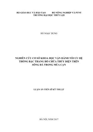 Nghiên cứu cơ sở khoa học vận hành tối ưu hệ thống bậc thang hồ chứa thủy điện trên sông Đà trong mùa cạn