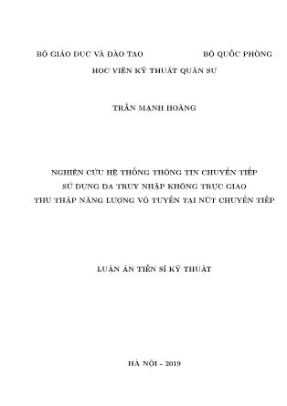 Nghiên cứu hệ thống thông tin chuyển tiếp sử dụng đa truy nhập không trực giao thu thập năng lượng vô tuyến tại nút chuyển tiếp